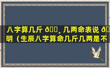 八字算几斤 🌸 几两命表说 🐳 明（生辰八字算命几斤几两是不是斤数越高越好）